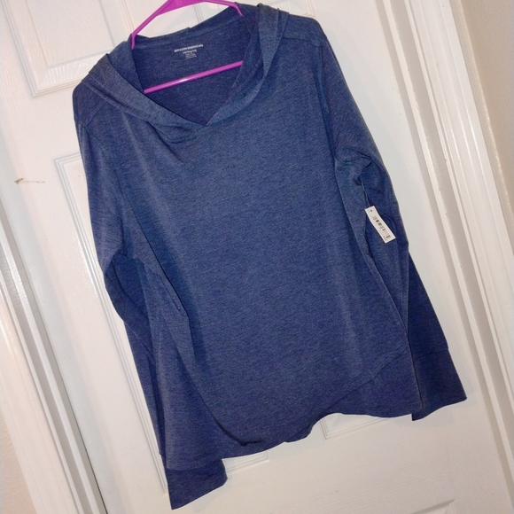 💋SOLD***NWT Amazon Essentials Women's Heathered Blue Hoodie XXL PTP 23" - Picture 2 of 3